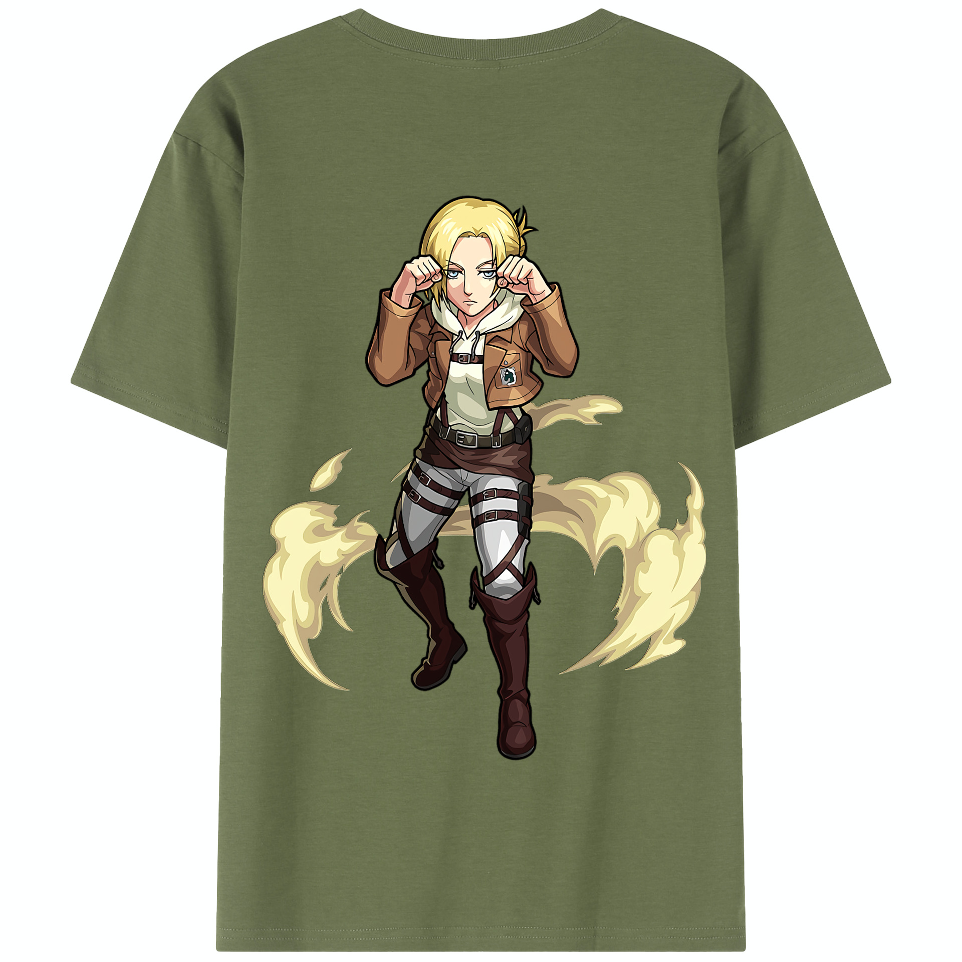 （画像用） 進撃の巨人 アニ・レオンハート Attack on Titan Annie Leonhart 綿100％半袖Tシャツ（背面プリント）